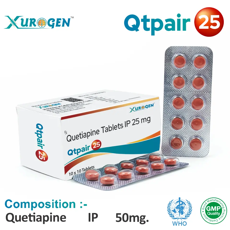 Quetiapine Fumarate 25mg Tablet | Best Price for PCD Pharma Franchise in Psychiatry Care